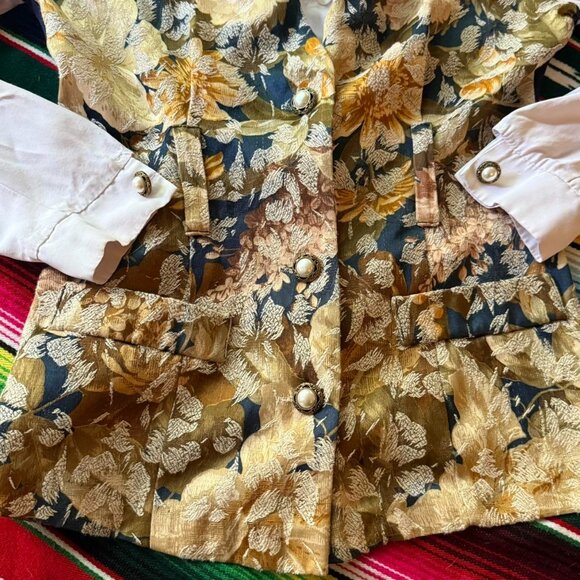 GROOVY Y2K VTG 'Breakin' Loose' unique blouse ~ faux button up shirt & vest! - Picture 6 of 8